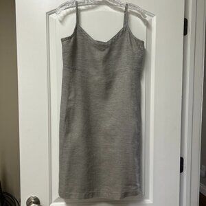 Eileen Fisher Twinkle Silver Metallic Linen Cami Spaghetti Strap Dress Petite S